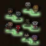 YODAR 5 Pack Clear Acrylic Organizers Shelves for Funko Pop Figures, Invisible Riser Display Shelf for Wall Storage Decor, Floating Display Ledge for Figures Stand Collection, Shining at night