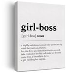 Boss Lady Wall Art Decor Girl Boss Definition Poster Framed Painting Print Office Canvas Artwork for Home Office Decor 12 X 15 Inch