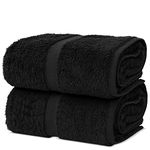 Chakir Turkish Linens, 100% Cotton Premium Quality Turkish Bath Sheets (35''x70'' Large Bath Sheet Towels - Black)