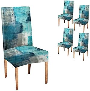 CAPSCEOLL Turquoise Teal Chair Covers Dining Chair Cover Stretch Dining Chair Slipcover Removable Washable Kitchen Chair Cover Parson Chair Covers for Dining Room Set of 4 Living Room Chair Covers