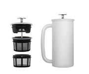 ESPRO - P7 French Press - Double Walled Stainless Steel Insulated Coffee and Tea Maker with Micro-Filter, Keep Drinks Hot for Hours, Perfect for Home or Travel (Matte White, 32 Ounce)