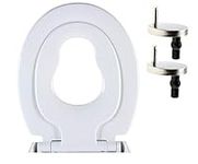 AAN® Family Toilet Seat with Removable Child Seat Slow-Close Quick-Release PP Material Easy Top and Bottom Fixing Size:460mmX370mm