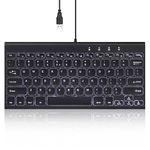 Perixx PERIBOARD-429 US Wired Mini Backlit Keyboard - Thin and Silent Scissor Keys - White Backlight Color - US English