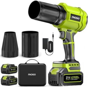 990,000 RPM Cordless Leaf Blower with 2 Batteries & Charger - Electric Handheld Blower, Lightweight, Double Run Time for Lawn, Yard, Patio, Garden Cleaning Green 1