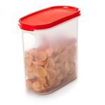 Signoraware 1.7 Litres Oval No.3 Modular Multi-Purpose Plastic Containers with Lid for Kitchen Storage | Food Grade BPA Free Leak Proof | Spices Atta Grains and More Organizers (1700ml, Red)