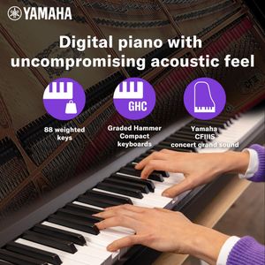 Yamaha P-145 Digital Piano, Black – Compact 88-Key Keyboard