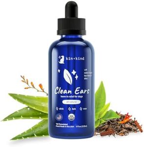 kin+Kind Organic Ear Cleaner for Dogs - Made in The USA - Easy to Use & Mess-Free Dog Ear Drops for Wax, Odor, & Itchy Dog Ears w/Witch Hazel, Tea Tree Oil, & Aloe Vera - Ear Wash for Dogs (4 fl oz)