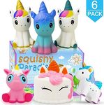 POKONBOY Unicorn Squishy Jumbo Squishies- 6 Pack Narwhal Squishy Unicorn Cake Scented Squishies Pack Slow Rising Squishies Stress Reliever Toys for Girls and Boys Unicorn Party Favors