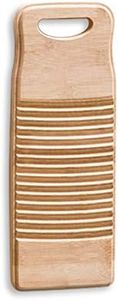 Lakingo Natural Bamboo Hand Washboard for Laundry Washing Clothes, Small Wood Scrub Board, Rustic Old Fashioned Washboard, Mini Wash Board for Hand Washing, Washboard Laundry Board for Kids Home
