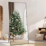 Towallmark 76"x34"Full Length Floor Mirror, Oversized Full-Body Hanging or Leaning Rectangle Mirror Freestanding, Aluminum Alloy Thin Frame Floor Mirror for Bedroom, Living/Dressing Room, Gym, Black