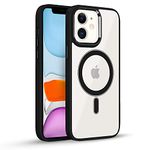 Pikkme iPhone 11 Back Cover | Support Mag-Safe Wireless Magnetic Charging | Hybrid Crystal Clear Transparent Case for iPhone 11 [TPU + Polycarbonate] (Black)