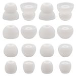 ALXCD Ear Tip for UrBeats 3 in-Ear Headphone, 8 Pair SML & Double Flange Durable Soft Silicone Replacement Ear Bud Eartip, Fit for Beats by Dr. Dre UrBeats3 [8 Pair](White)