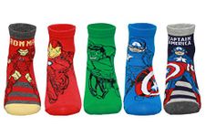 Supersox Disney Avenger Ankle Length Socks For Kids, Made With Breathable, Anti Odour & Moisture Absorbent Combed Cotton With A Extra Durable Welt, Ideal For All Day Wear (Pack Of 5), Assorted