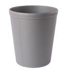 OSCO Grey Faux Leather Waste Bin | Round | Height - 29 cm | Diameter - 26 cm | Circular Trash Can | Waste Paper Basket | Recycling Container | Office | Home | Bathroom