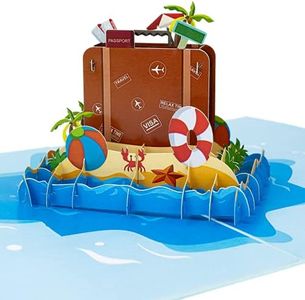 LIMAH® Pop-Up - Biglietto da viaggio 3D per vacanze, viaggi, gite, buono da viaggio, regalo o biglietto regalo/valigia da viaggio sulla spiaggia