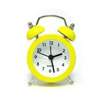 Adultokids Cute Alarm Clock for Kids(Pack of 1)(Battery Not Included) Metal Body with Soft Alarm.Best for Kids,Students,Office Tables,Kitchen,Best for Gift,Return Gifts.(Lemon Yellow)