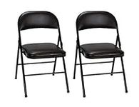 Cosco Vinyl, Black (2-pack) Folding Chairs, 2 Pack