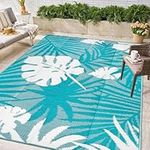 Homcomoda Outdoor Area Rugs 5×8 Waterproof Clearance Plastic Straw Rug Stain&UV Resistant RV Outdoor Rugs for Camping Patio Porch Deck Picnic Backyard