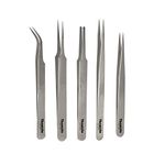 THEMISTO - built with passion 5 in 1 Satinless Steel Tweezer Set (Stainless Steel)