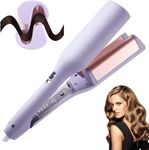 French Wave Curling Iron, Romantic French Egg Roll Curling Iron, Romantic French Egg Curling Iron, French Egg Roll Curling Iron, V-Shape Ceramic Big Waves Hair Crimper (Purple)