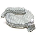 My Brest Friend Nursing Pillow - Deluxe - Enhanced Comfort w/Slipcover - Ergonomic Breastfeeding Pillow For Ultimate Support For Mom & Baby - Adjustable Pillow W/Handy Side Pocket, Flower Key Grey