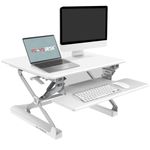 Yo-Yo Desk Standing Desk Converter - Transform Any Desk Into a Sit-Stand Workstation - Height Adjustable Riser for Single or Dual Monitor - Ergonomic Tabletop with Keyboard Tray, 68cm Wide (White)