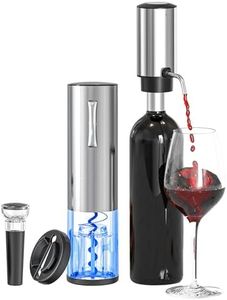 BGFOX Rechargeable Electric Wine Opener Stainless Steel Gift Set with Automatic Electric Wine Bottle Corkscrew, Electric Wine Aerator Dispenser, Foil Cutter and Vacuum Stopper