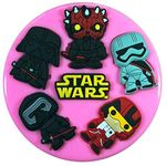 Star Wars Villains(?) Darth Vader, Darth Maul, Captain Phasma, Kylo Ren, Poe Dameron Silicone Mould Mold for Cake Decorating Cake Cupcake Toppers Icing Sugarcraft Tool by Fairie Blessings