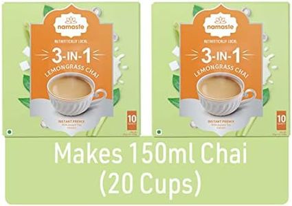 Namaste Chai Instant Tea Premix, Lemongrass Flavor | Assam | Milk and Sugar | Ready Mix (22g x 20 Sachets,Powder) Pack of 2