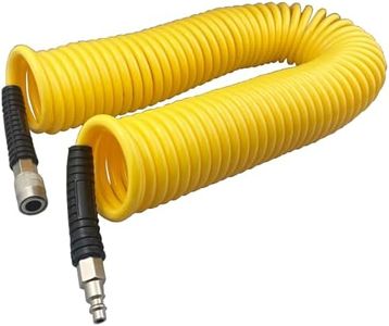 Darnassus Polyurethane Recoil Air Hose, Air Compressor Hose with 1/4" Swivel Fittings, for Industrial, Household, Garage, Station (50 FT, Yellow)