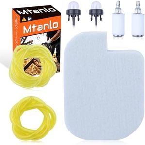 Mtanlo Air Filter Primer Fuel Line Kit For Poulan P3314 P3416 PP3816 P3516PR 530057925, 530057925 Air Filter s, 11813 replace. 530095646 Fuel Filter 2pcs, 188-512-1 Primer Bulb (Snap-In)