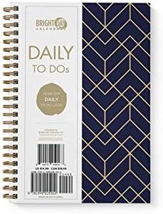 to Do List Daily Task Checklist Planner Time Management Notebook by Bright Day Non Dated Flex Cover Spiral Organizer for Motivation 8.25 x 6.25 (Geometric)