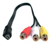 DARAHS Micro Vmc-15Fs 3 RCA Female AV Audio Video Cable Cord for Sony Camcorder Handycam (Colour May Very) Black