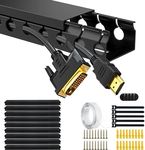 Adyawen 139.5''Cable Raceway Kit, Cable Management System Kit, Open Slot Wiring Raceway Duct with Cover,Indoor cable concealer for hidden TV cable and computer network cable Wire manager9x15.5'',Black