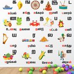 StickMe 'Tamil - Uyirmei Eluthukkal - Vowels - Alphabets - Letters - Baby - Kids - Learning Education Nursery Pre School Kinder Garden Wall Sticker' -SM738 (Multi Colour, Vinyl - 100cm X 100 cm)