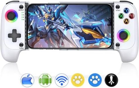 Mobile Gaming Controller for iPhone/Android, Wireless Phone Controllers Support Phone Case, Hall Effect Joystick Game Controller with RGB Suitable for Xbox Game Pass, for PlayStation, Cloud Gaming, Roblox, Call of Duty Steam Link & More