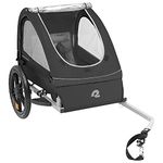 Retrospec Rover Kids Bicycle Trailer - Single & Double Passenger Children’s Foldable/Collapsible Tow Behind Bike Trailer with 16" Wheels, Safety Reflectors & Rear Storage Compartment - Black