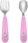 Enligne 2 Set Toddler Utensils, Toddler Forks and Spoons, Stainless Steel Toddler Silverware Set, Designed for Self Feeding Flatware Set with Travel Carrying Cases BPA Free (Pink)