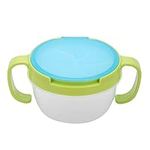 BPA Free Dual Handle Spill-Proof Food Bowl Snack Container for Children Toddlers(Green)