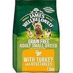 James Wellbeloved Grain Free Adult Small Breed Turkey and Vegetables 1.5 kg Bag, Hypoallergenic Dry Dog Food