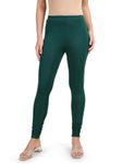 TWIN BIRDS Tailored Cut & Classic Fit Super Stretchable Bottle Green Coloured Cotton Elastane Fabric Churidar Leggings for Women - (2XL)