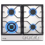 24" Built-in Gas Cooktop, GASLAND Chef GH60SF 4 Burner Gas Hob, 24 Inch NG/LPG Convertible Natural Gas Propane Cooktops, High Power Burner Gas Stovetop with Thermocouple Protection, Stainless Steel