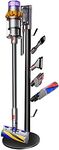 XIGOO Storage Stand Holder Compatible with Dyson V15 Detect V11 V10 V8 V7 V6 Cordless Vacuum Cleaners and Accessary, Floor Docking Station Metal Organizer Bracket with 6 Hooks,Black
