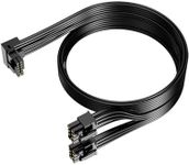 PowerBear 12VHPWR PSU Cable for Corsair, 600W PCIe 5.0 Power Adapter, Fits Type-4 PSUs via Two 8-pin PCIe to 16pin/12+4 pin 16AWG Connector for RTX 4090 4080 3090TI GPU, 70cm, 90°