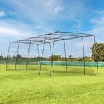 FORTRESS Trapezoid Baseball Batting Cage [Complete Package] | Baseball Gear - Batting Cage Net | Baseball Training Equipment | Batting Cages with Frame and Net (35ft Cage - Internal Net)