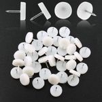 Qjaiune 40 PCS Nail in Furniture Glides 18mm Nylon Chair Glides for Wood Floors, White Plastic Table Leg Protectors Chair Feet Sliders, Plastic Chair Legs Tack on Furniture Pads for Hardwood Floors