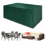 Funshot Garden Furniture Cover Waterproof Large Garden Table Cover Rectangular Outdoor Patio Furniture Cover for Table and Chair Windproof, Anti-UV,Patio Set Cover Rattan Sofa,240x140x90cm