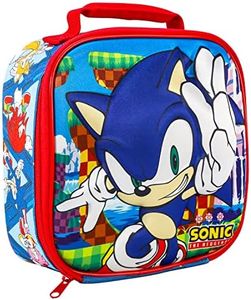 Zawadi Global Sonic The Hedgehog 3D Rectangular Insulated Lunch Box Bag for Boys and Girls, Perfect Size for Packing Hot or Cold Snacks for School and Travel, BPA Free