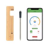 AIBBQLIFE Smart Wireless Meat Thermometer, Long Range Bluetooth with App Control, Compatible with iOS & Android, IP68 Waterproof, Fast Charging & Magnetic Food Thermometer for Oven Grill BBQ Smoker