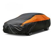 GUNHYI Car Cover for Automobiles All Weather Waterproof, Universal Fit Sedan Ford Mustang, Chevy Camaro/Malibu, Kia Optima, Hyundai Sonata, Nissan Altima, Volkswagen Passat, Tesla Model 3 etc.